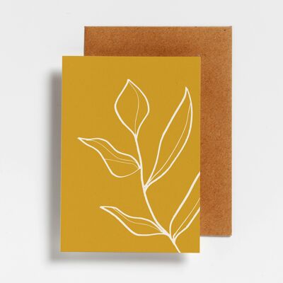 Postcard - leaf ocher