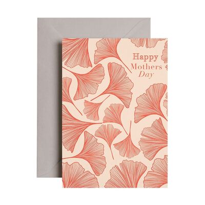 Carte de Ginkgo heureuse fête des mères | Carte maman | Carte de fête des mères | Carte Botanique
