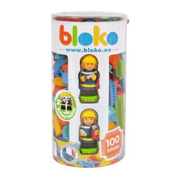Tube de 100 Bloko avec 2 figurines 3D ferme