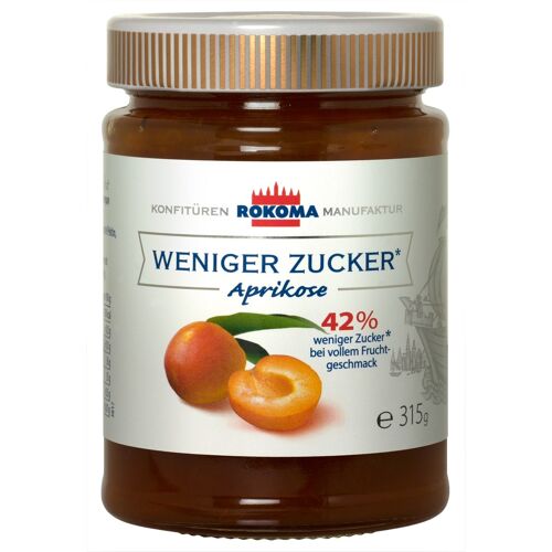 Rokoma Aprikosen-Konfitüre - 42% weniger Zucker 315g