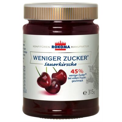 Rokoma sour cherry jam - 45% less sugar 315g