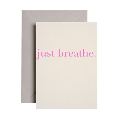 Apenas respire la tarjeta | tarjeta de atención plena | Tarjeta de yoga