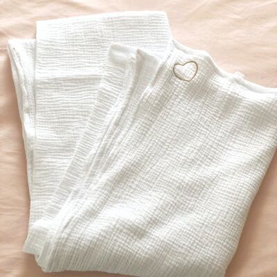 Fouta in white cotton gauze