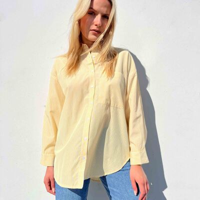 Double collar shirt YELLOW STRIPED - CIDER