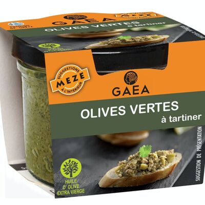 Spreadable green olives