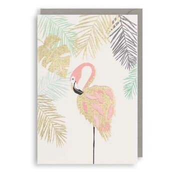 Carte d'anniversaire flamant rose