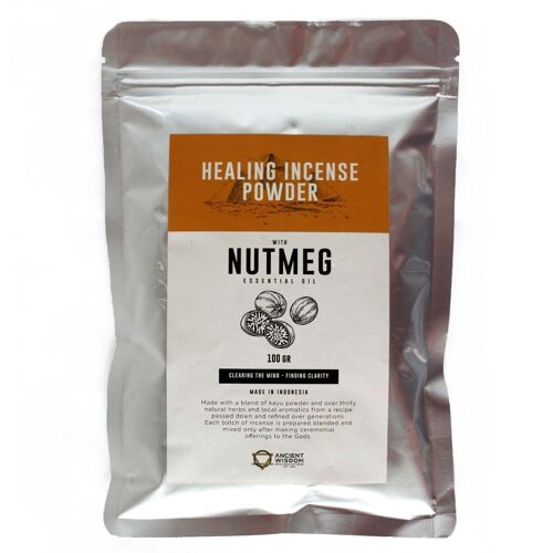 HIP-07 - Healing Incense Powder - Nutmeg 100gm - Sold in 12x unit/s per outer