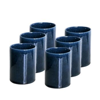 Série de 6 Gobelets Céramique Bleu d'eau 1