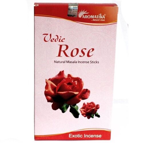 vedic-11c - Vedic -Incense Sticks - Rose (Full Carton - 25 boxes of 12) - Sold in 300x unit/s per outer