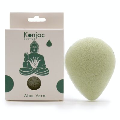 TKong-07 - Esponja Teardrop Konjac - Aloe Vera - Cicatrizante - Vendido en 6x unidad/es por exterior