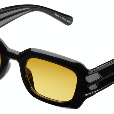 Sonnenbrille – Icon Eyewear THE GOTHIC ACCOUNTANT – Schwarzer Rahmen mit Havana Brown-Gläsern