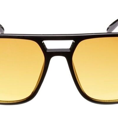 Sonnenbrille – Icon Eyewear USUAL SUSPECT – Schwarzer Rahmen mit havanabraunen Gläsern
