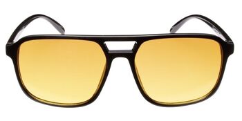 Lunettes de soleil - Icon Eyewear USUAL SUSPECT - Monture noire avec verres Havana Brown 1