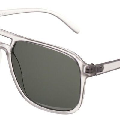Sunglasses - Icon Eyewear USUAL SUSPECT - Matt Clear frame with Green lens