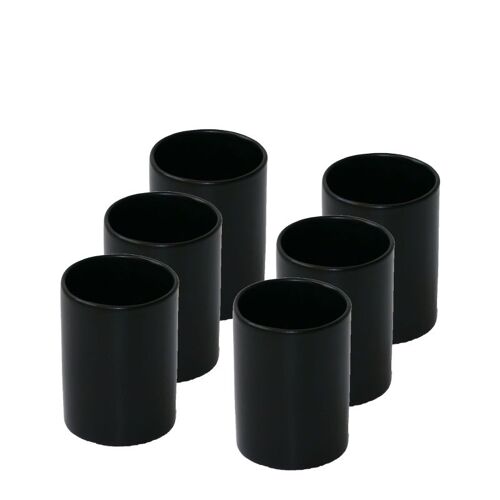 Série de 6 gobelets céramique Noir