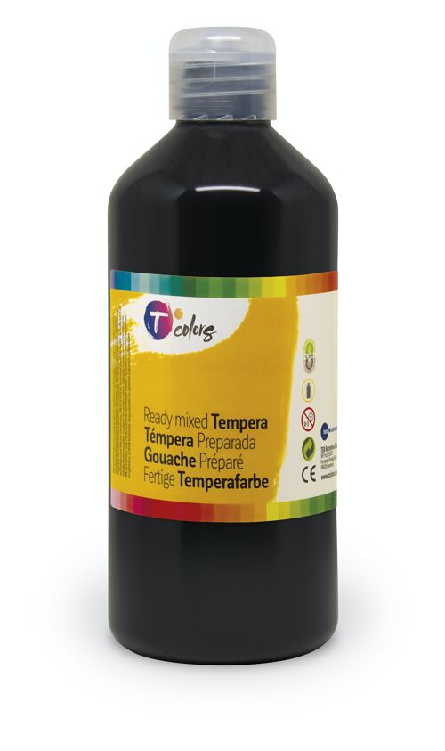 TEMPERA LIQUIDA TCOLORS 500ml negro