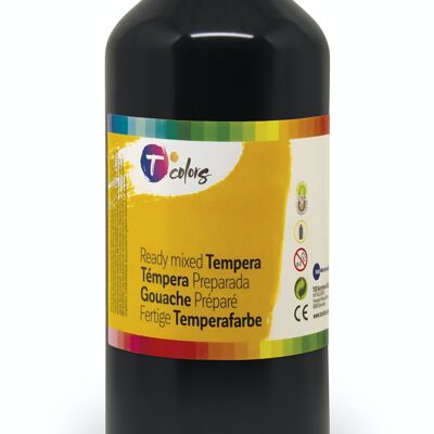 TEMPERA LIQUIDA TCOLORS 500ml negro