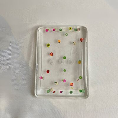 RESIN SOAP DISH WITH CHILDREN'S PATTERN