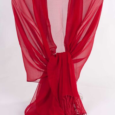 Georgette Silk Stole With Fringes