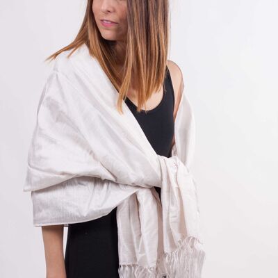 Wild Natural Silk Stole with Fringes