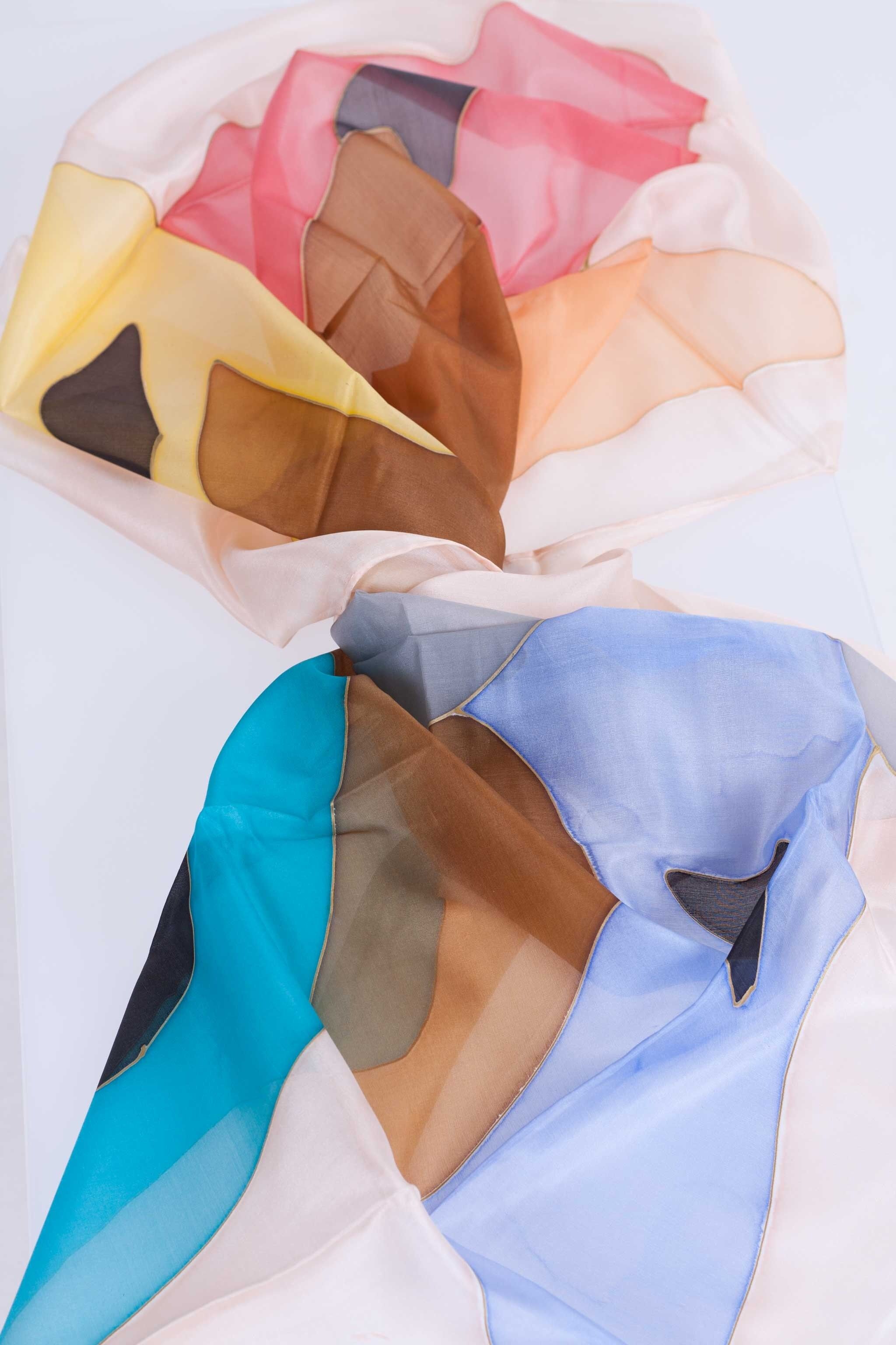 Handbemalter Naturseidenschal