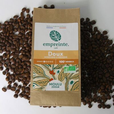 Café bio 1Kg grains - Doux - empreinte.