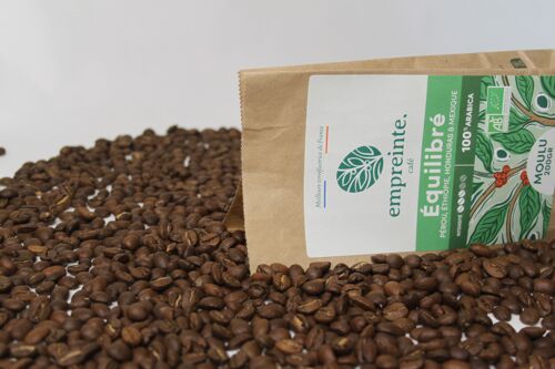 Café Bio 1Kg grains - Équilibré - empreinte.