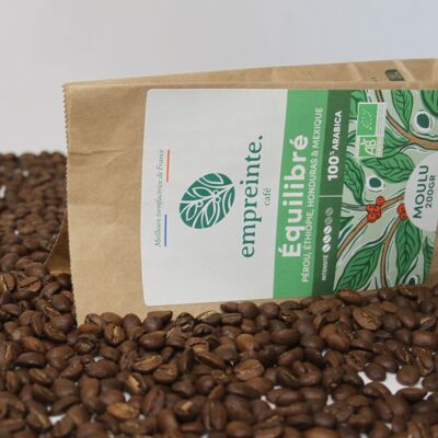 Café Bio 1Kg grains - Équilibré - empreinte.