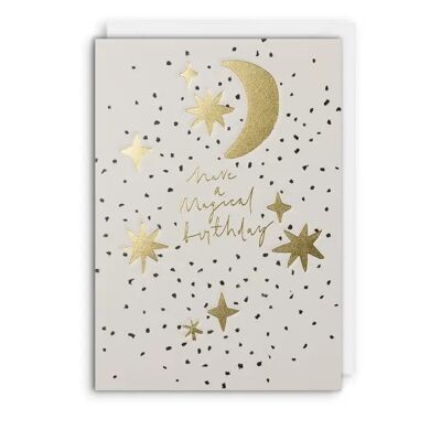 Tarjeta de cumpleaños de la LUNA y las ESTRELLAS