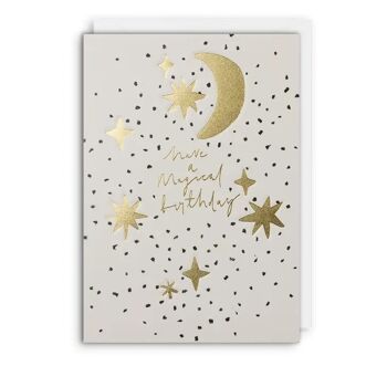 Carte d'anniversaire LUNE & ÉTOILES 1