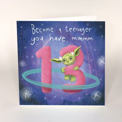 13 cumpleaños - tarjeta de yoda
