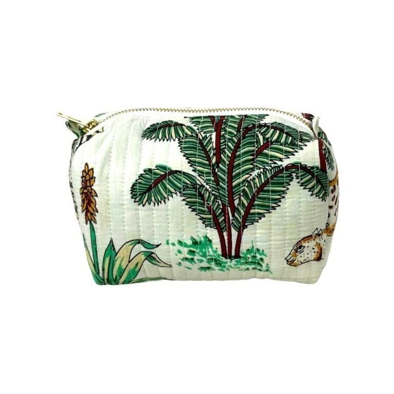 Borsa da toilette compatta imbottita in cotone da donna Esclusiva