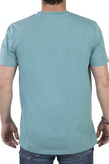 T-shirt uni bleu vert 2