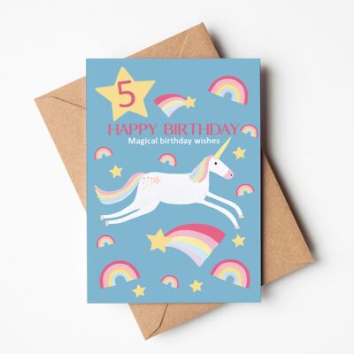 Tarjeta de cumpleaños de unicornio