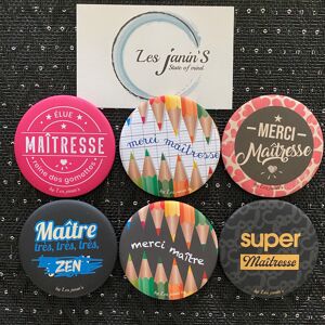 6 Magnets funs et colorés Maitresse/Maitre