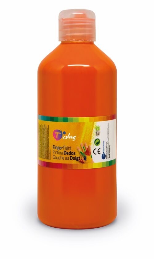 PINTURA DEDOS TCOLORS 500ml naranja