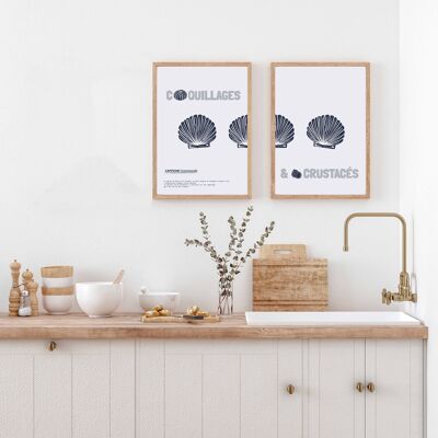 Diptych - Shellfish & crustaceans - Gourmet poster