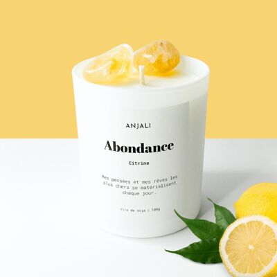 Abundance Intention Candle con citrino