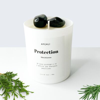 "Protection" Intention Candle - Lithotherapy Candle