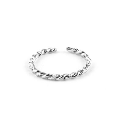 Silver Plated Diamond Twist Ring