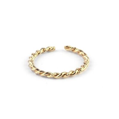 Gold plated twisted diamond ring