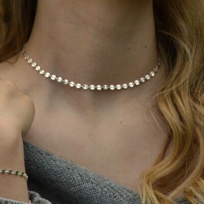 Sanibel silver plated choker necklace