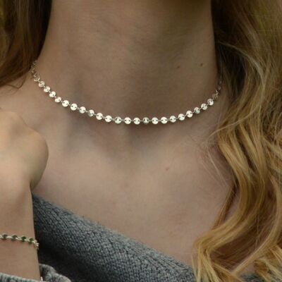 Collier choker Sanibel plaqué argent