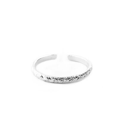Silver plated rope ring