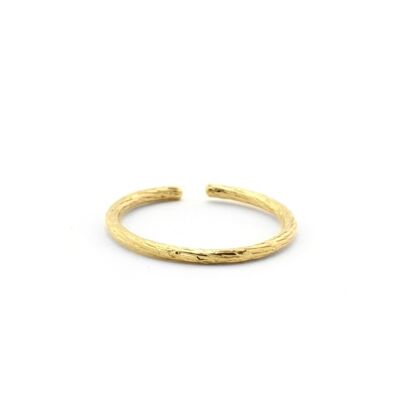 Bark gold plated ring