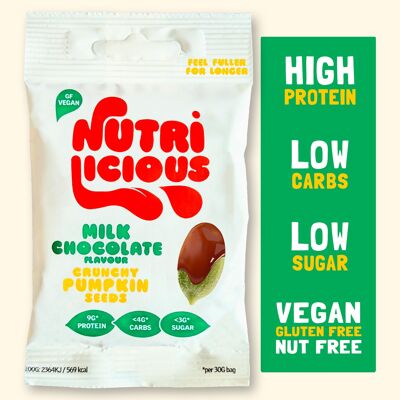 Crunchy Oat M*lk Chocolate Pumpkin Seeds - Vegan, Low Carb & Keto, High Protein, Low Sugar, Gluten Free, Nut Free