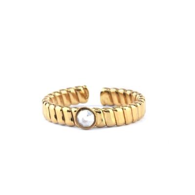 Entellina crystal gold plated ring