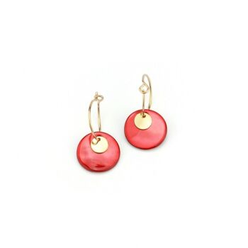 Boucles d'oreilles Shell rouge ecarlate 3