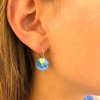 Boucles d'oreilles Shell bleu ciel 2