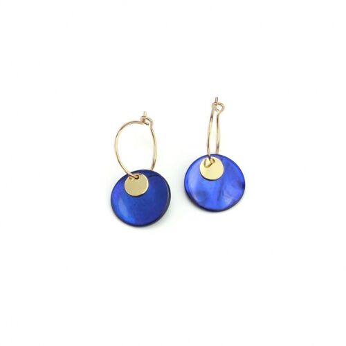 Boucles d'oreilles Shell bleu electrique